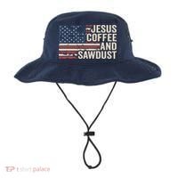 Jesus Coffee Sawdust Christian Carpenter Woodworking USA Bucket Hat thumb 0