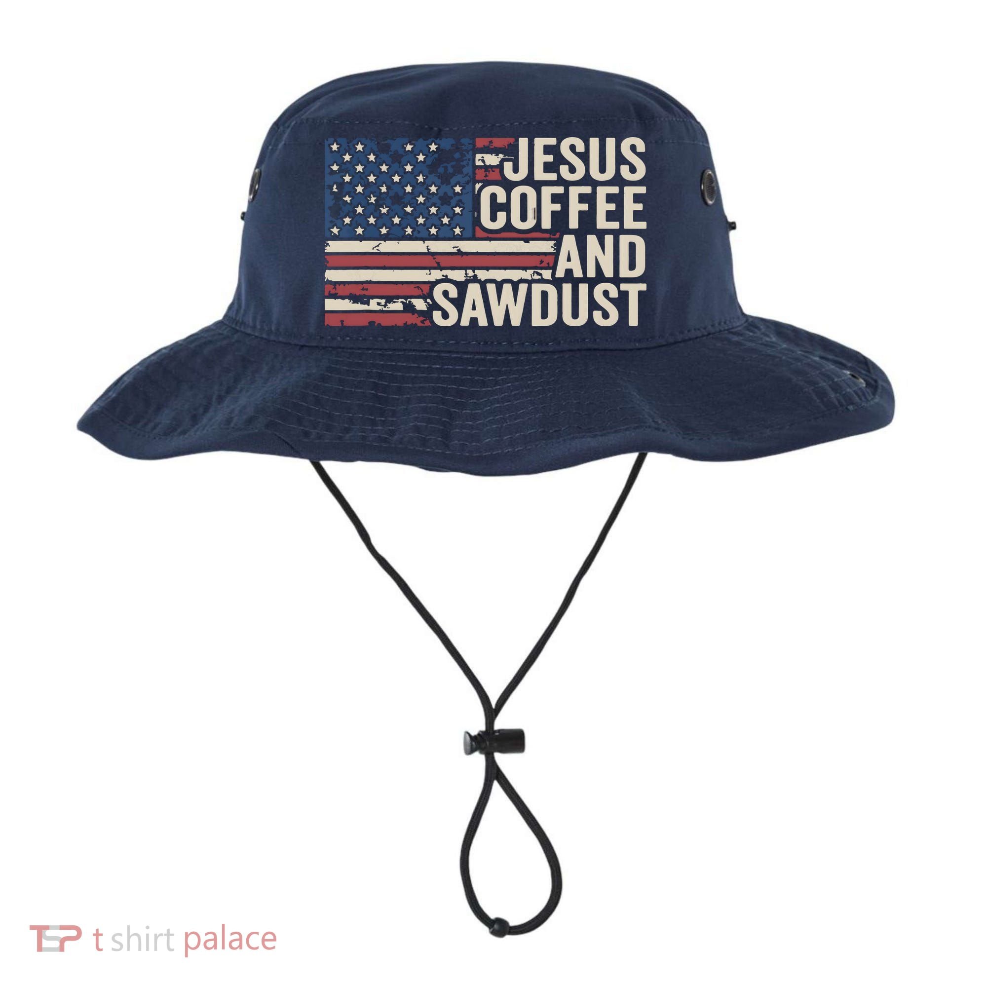 Jesus Coffee Sawdust Christian Carpenter Woodworking USA Bucket Hat