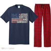 Jesus Coffee Sawdust Christian Carpenter Woodworking USA Pajama Set thumb 0