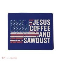 Jesus Coffee Sawdust Christian Carpenter Woodworking USA Mousepad thumb 0