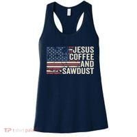 Jesus Coffee Sawdust Christian Carpenter Woodworking USA Women's Tank Top thumb 0