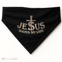 Jesus Christ Saved My Life USA-Made Doggie Bandana thumb 0