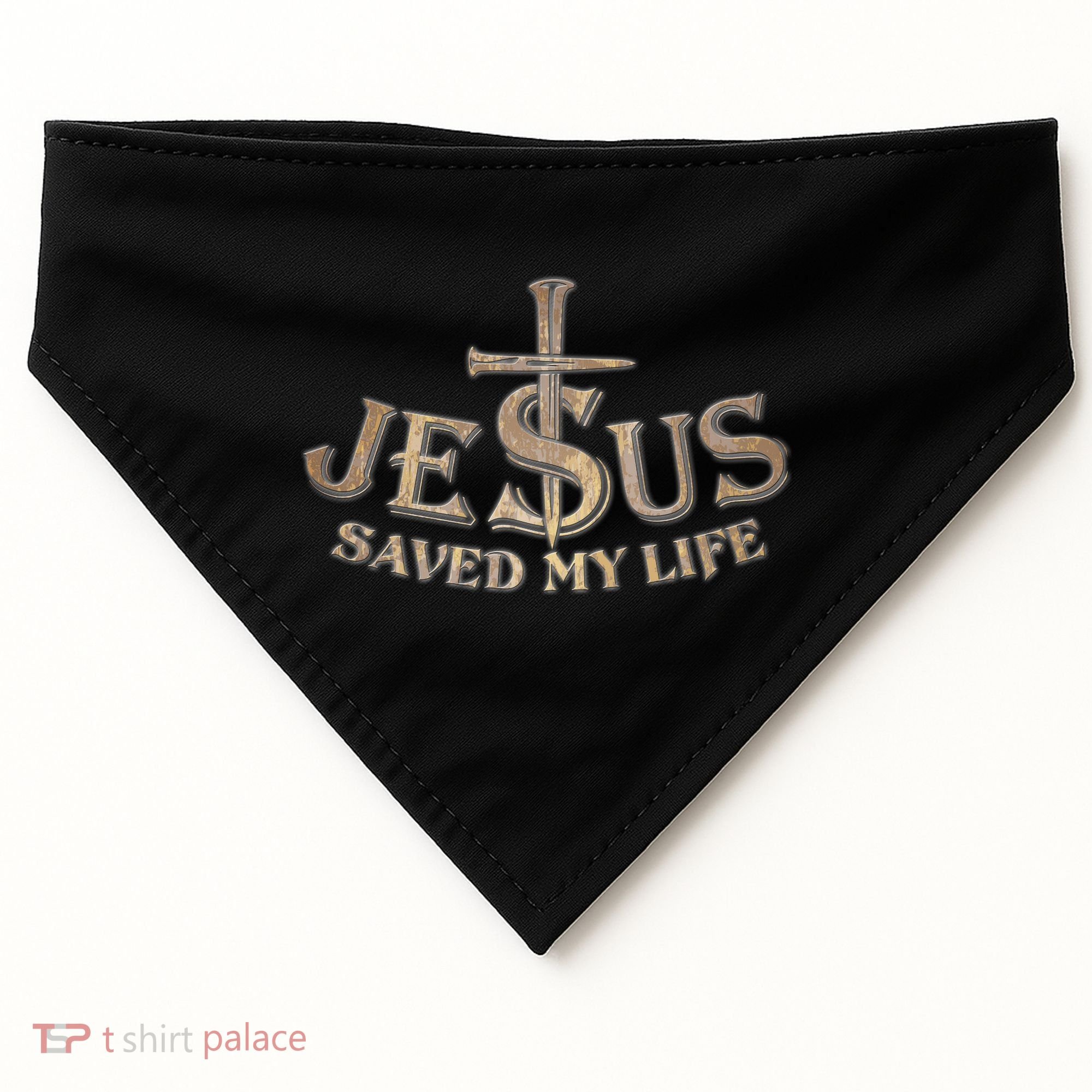 Jesus Christ Saved My Life USA-Made Doggie Bandana