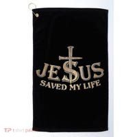 Jesus Christ Saved My Life Golf Towel thumb 0