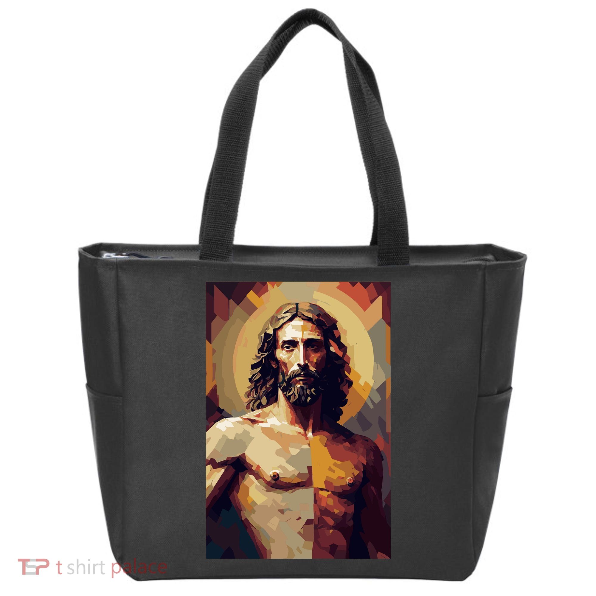 Jesus Christ Stained Glass Art Tote Bag