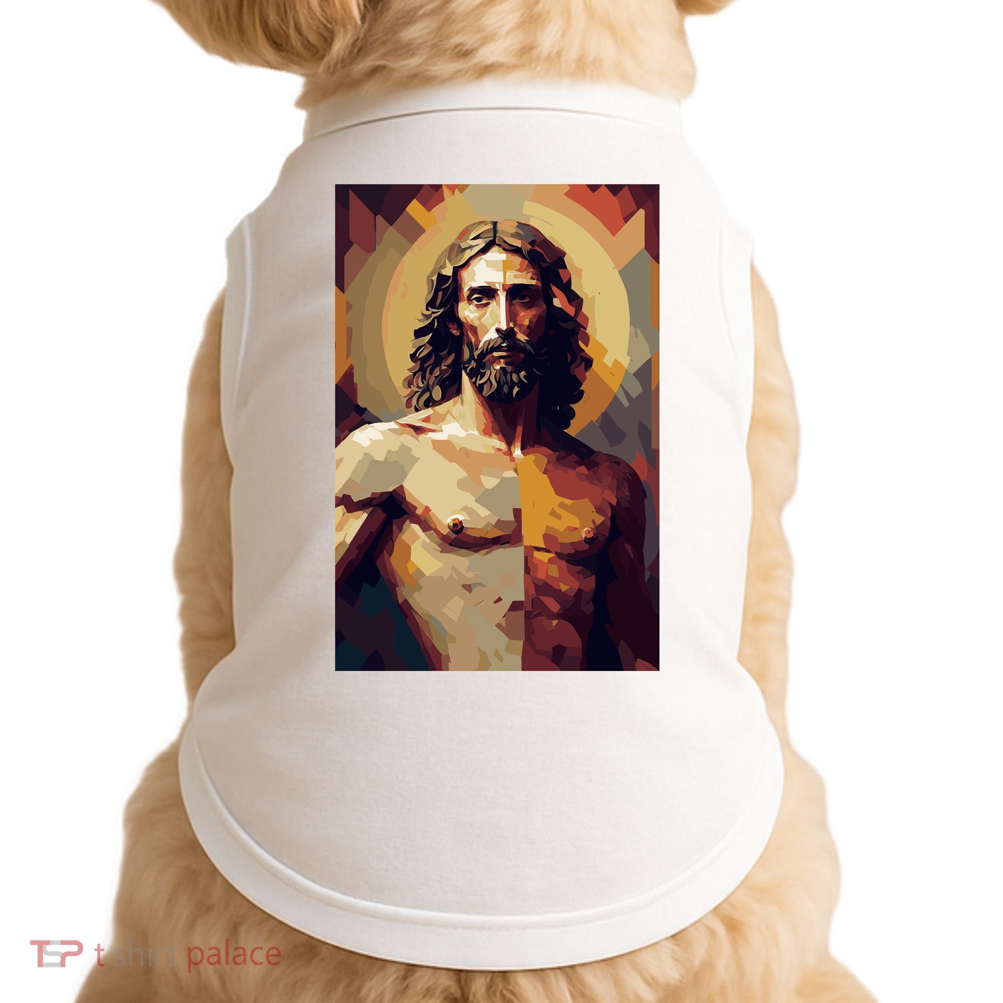 Jesus Christ Stained Glass Art Doggie Tank