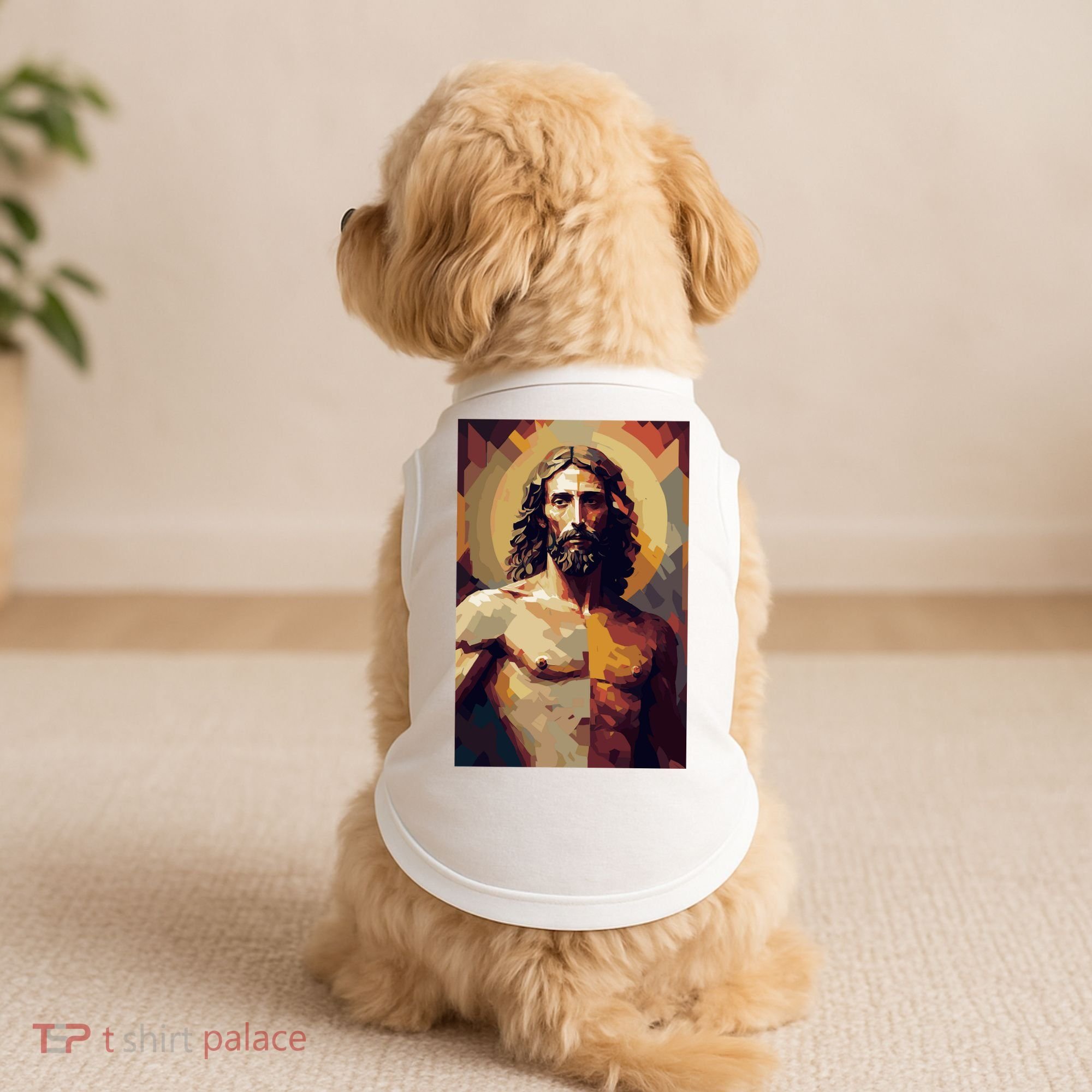 Jesus Christ Stained Glass Art Doggie Tank