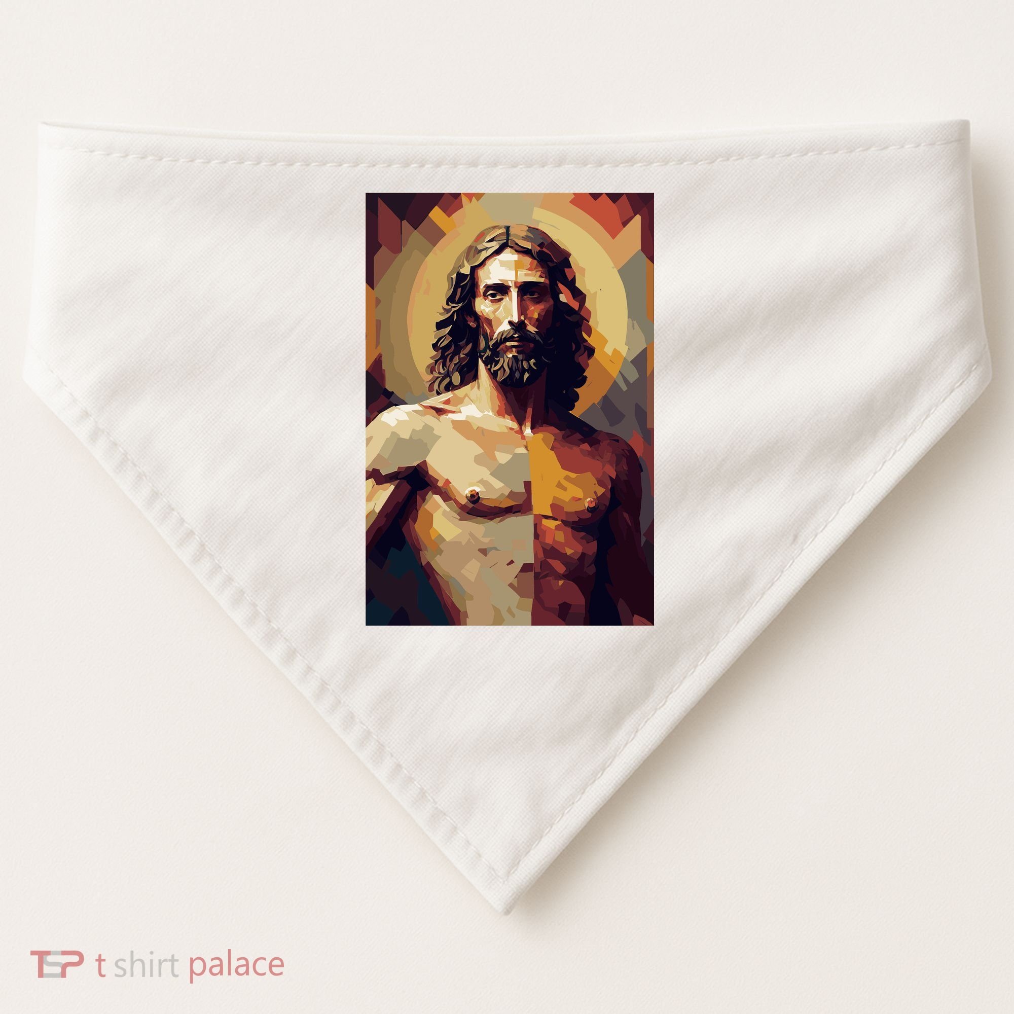 Jesus Christ Stained Glass Art USA-Made Doggie Bandana