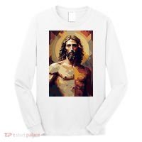 Jesus Christ Stained Glass Art Long Sleeve Shirt thumb 0
