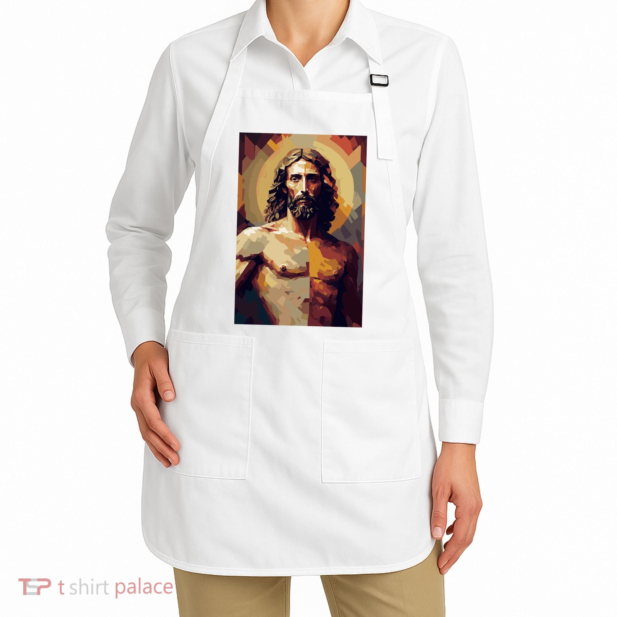 Jesus Christ Stained Glass Art Apron