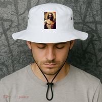 Jesus Christ Stained Glass Art Bucket Hat thumb 2