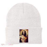 Jesus Christ Stained Glass Art Beanie thumb 0