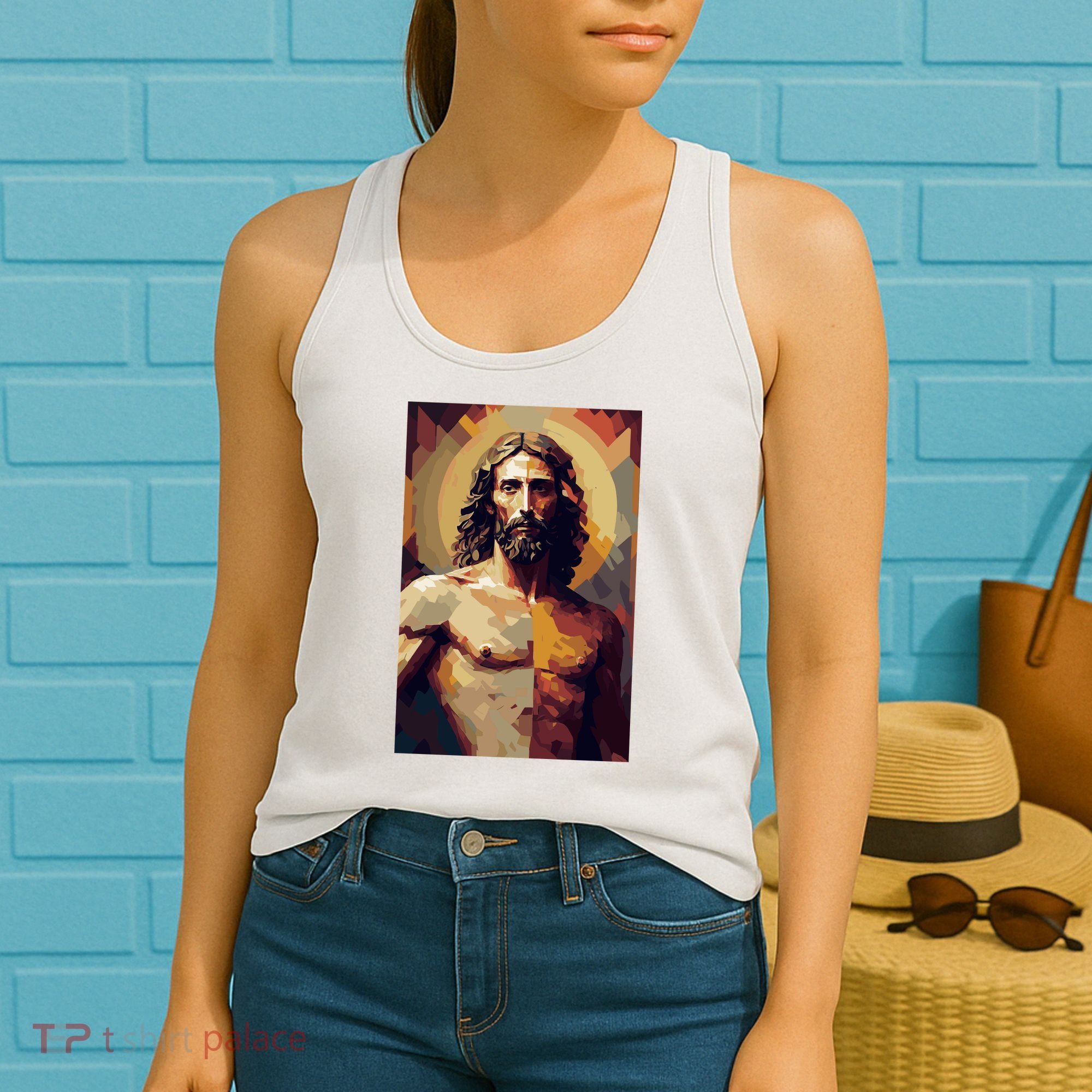 Jesus Christ Stained Glass Art Women's Tank Top