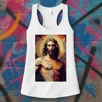 Jesus Christ Stained Glass Art Women's Tank Top thumb 3