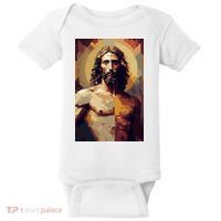 Jesus Christ Stained Glass Art Baby Bodysuit thumb 0