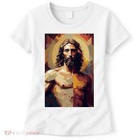 Jesus Christ Stained Glass Art Women's T-Shirt thumb 0