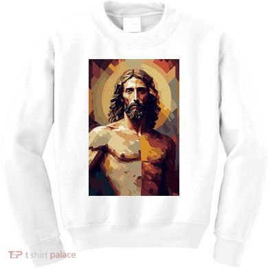 Jesus Christ Stained Glass Art Kids Sweatshirt