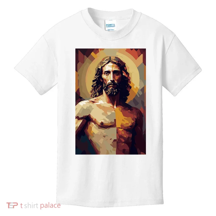 Jesus Christ Stained Glass Art Kids T-Shirt