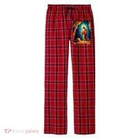 Jesus Christ Scene Portrait Men's Flannel Plaid Pajama Pants thumb 0