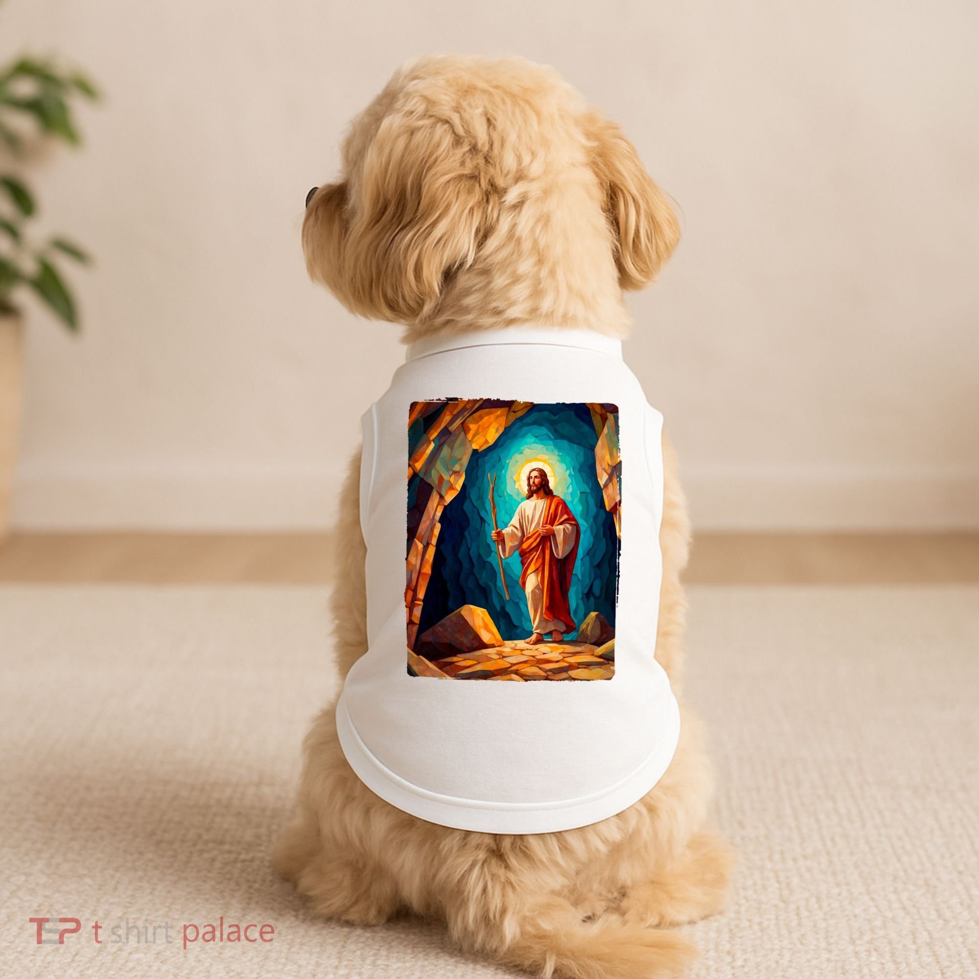 Jesus Christ Scene Portrait Doggie Tank