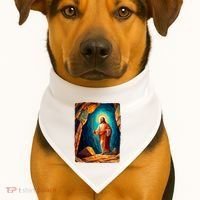 Jesus Christ Scene Portrait USA-Made Doggie Bandana thumb 1