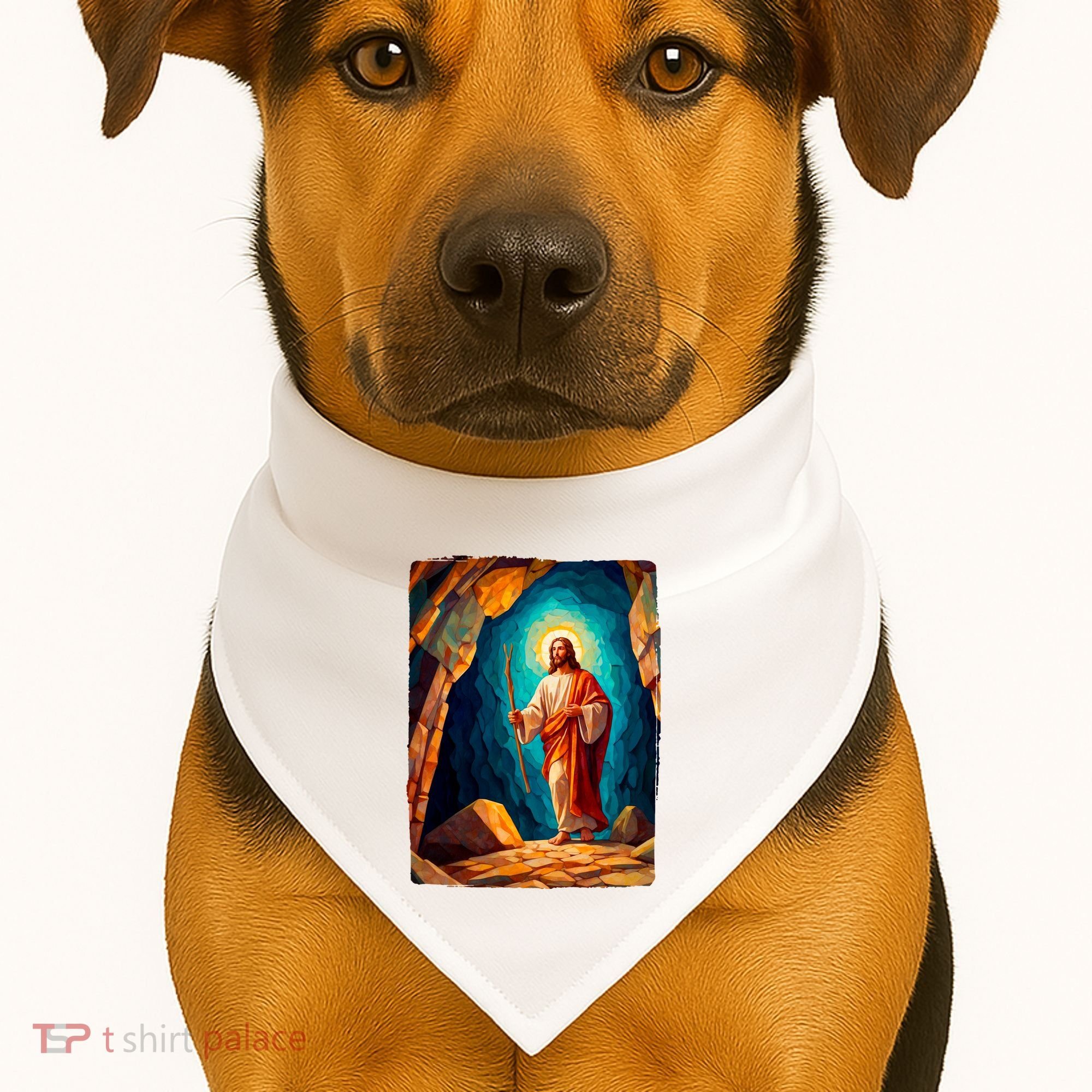 Jesus Christ Scene Portrait USA-Made Doggie Bandana