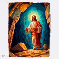 Jesus Christ Scene Portrait Women's Long Sleeve Shirt thumb 2