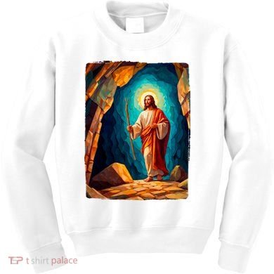 Jesus Christ Scene Portrait Kids Sweatshirt