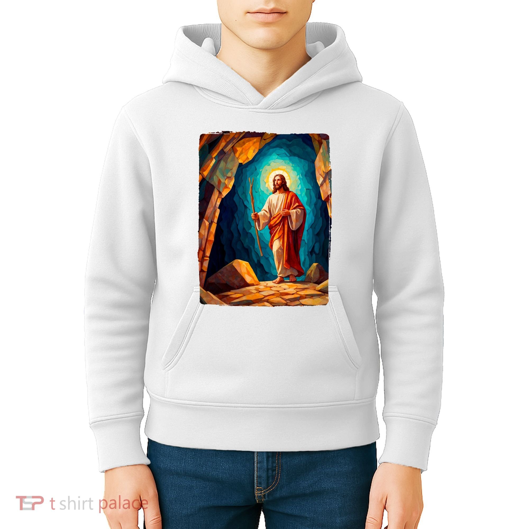 Jesus Christ Scene Portrait Kids Hoodie