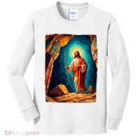 Jesus Christ Scene Portrait Kids Long Sleeve Shirt thumb 0