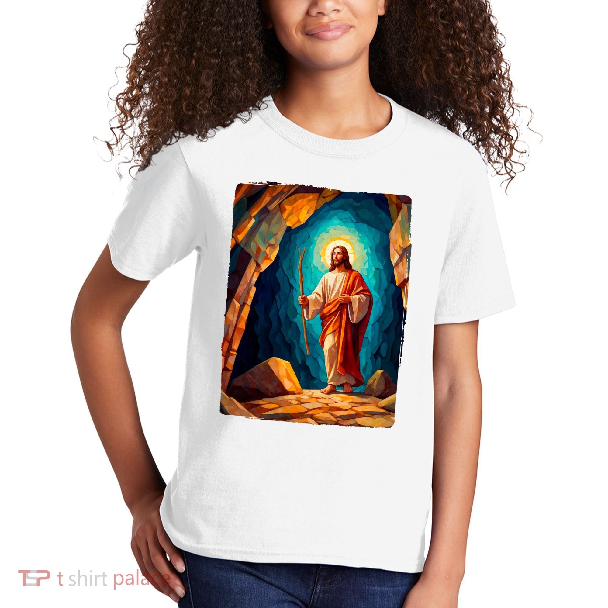 Jesus Christ Scene Portrait Kids T-Shirt