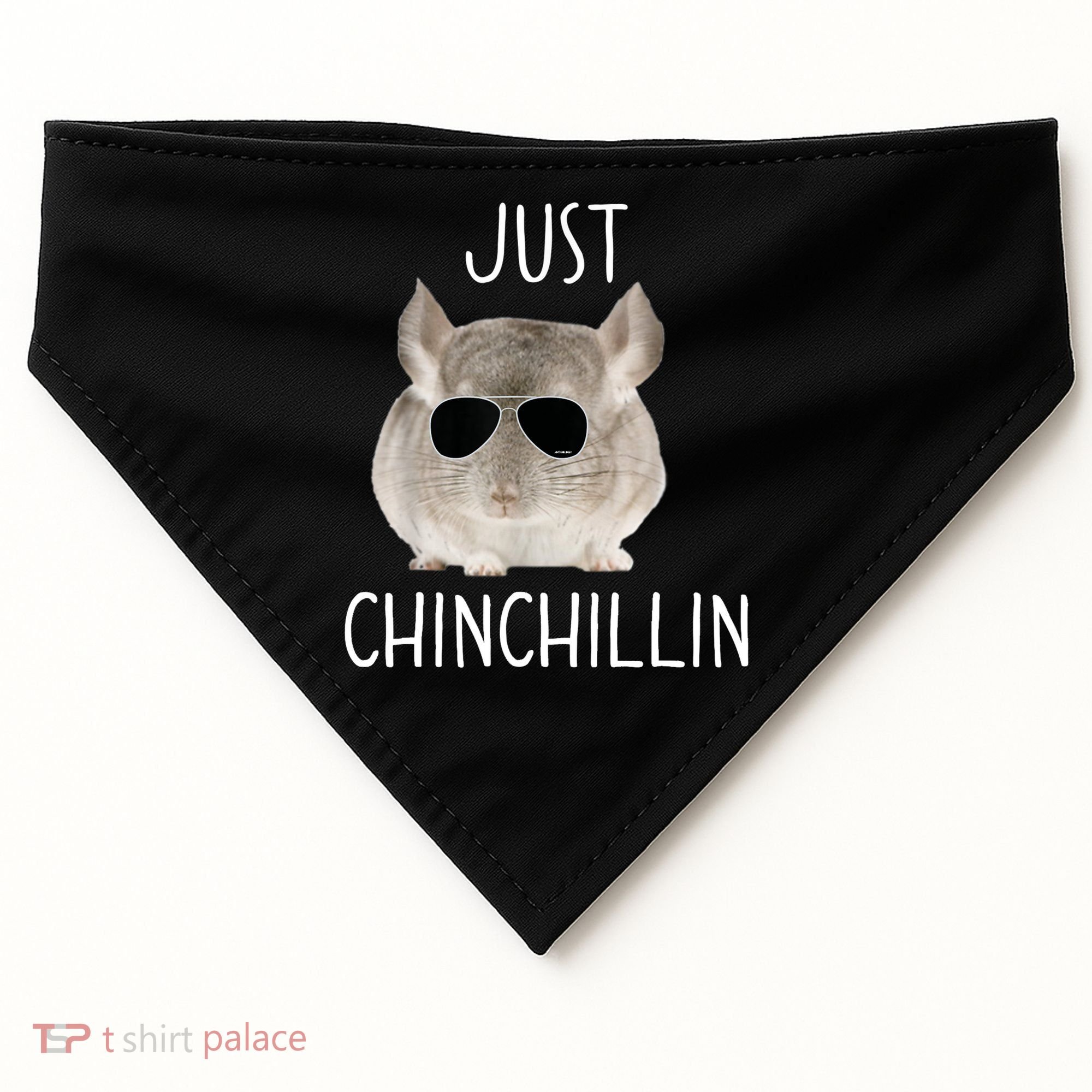 JUST CHINCHILLIN TSHIRT, CHINCHILLA, BRO, RELAXING, CHILLIN USA-Made Doggie Bandana