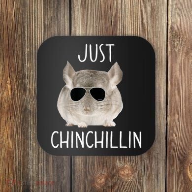 JUST CHINCHILLIN TSHIRT, CHINCHILLA, BRO, RELAXING, CHILLIN Coaster