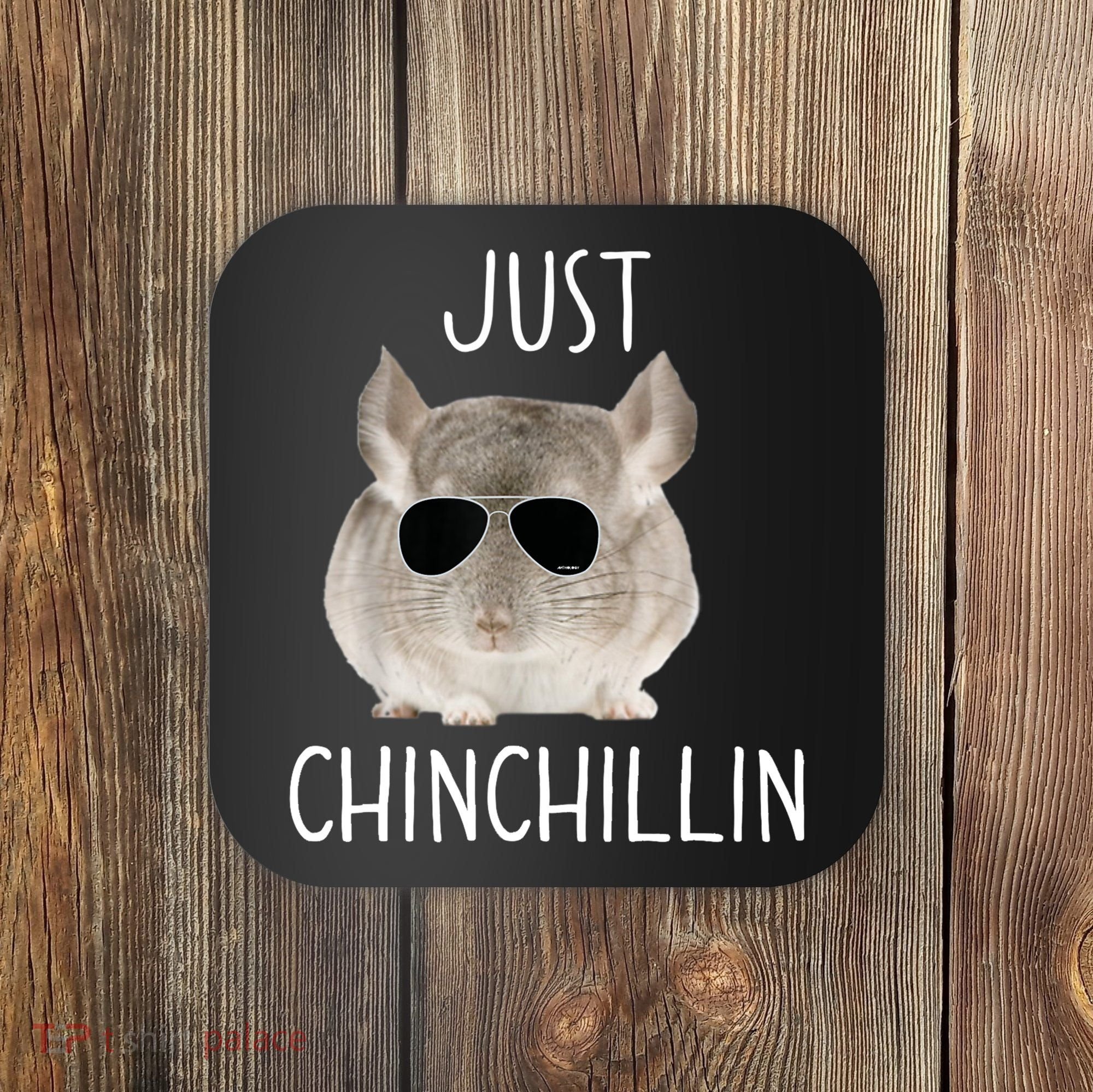 JUST CHINCHILLIN TSHIRT, CHINCHILLA, BRO, RELAXING, CHILLIN Coaster
