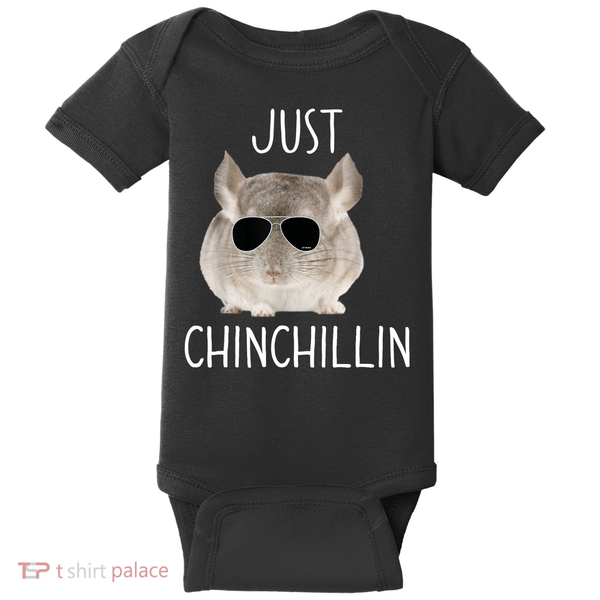 JUST CHINCHILLIN TSHIRT, CHINCHILLA, BRO, RELAXING, CHILLIN Baby Bodysuit