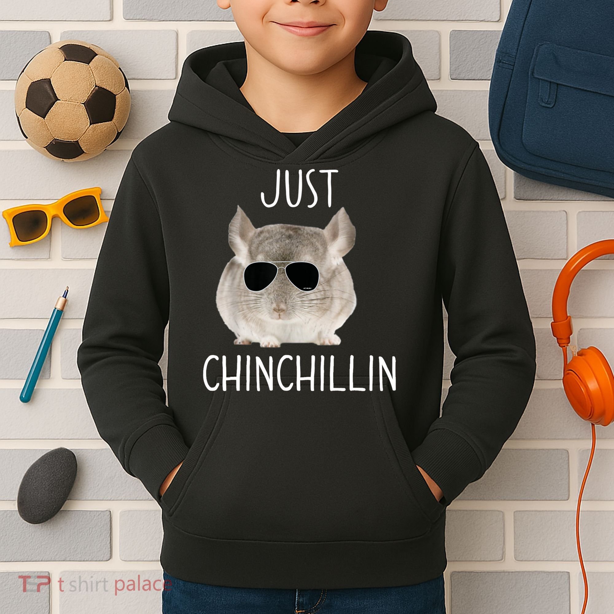 JUST CHINCHILLIN TSHIRT, CHINCHILLA, BRO, RELAXING, CHILLIN Kids Hoodie
