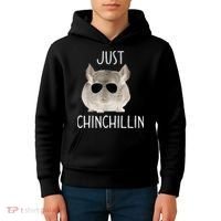JUST CHINCHILLIN TSHIRT, CHINCHILLA, BRO, RELAXING, CHILLIN Kids Hoodie thumb 4