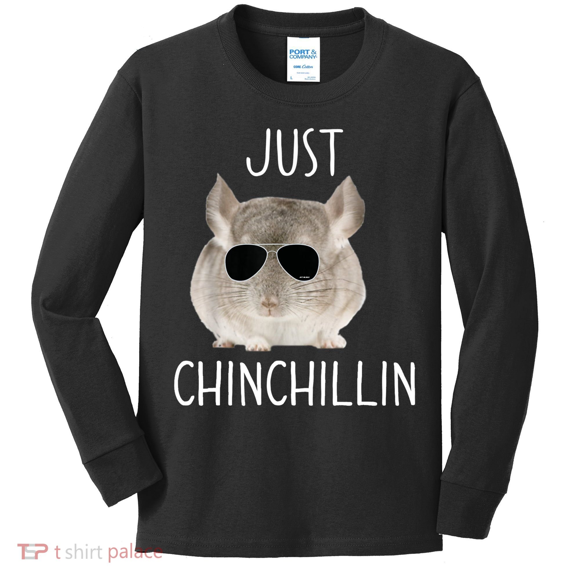 JUST CHINCHILLIN TSHIRT, CHINCHILLA, BRO, RELAXING, CHILLIN Kids Long Sleeve Shirt