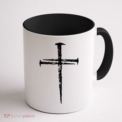 Jesus Cross Three Nails Christian Vintage Coffee Mug back