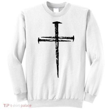 Jesus Cross Three Nails Christian Vintage Sweatshirt