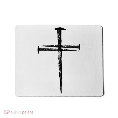 Jesus Cross Three Nails Christian Vintage Mousepad