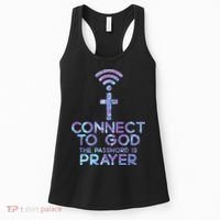 Jesus Christian Tee Connect To God The Password Is Prayer Women's Tank Top thumb 0