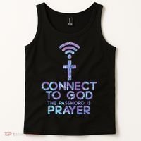 Jesus Christian Tee Connect To God The Password Is Prayer Tank Top thumb 2