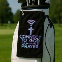 Jesus Christian Tee Connect To God The Password Is Prayer Golf Towel thumb 2