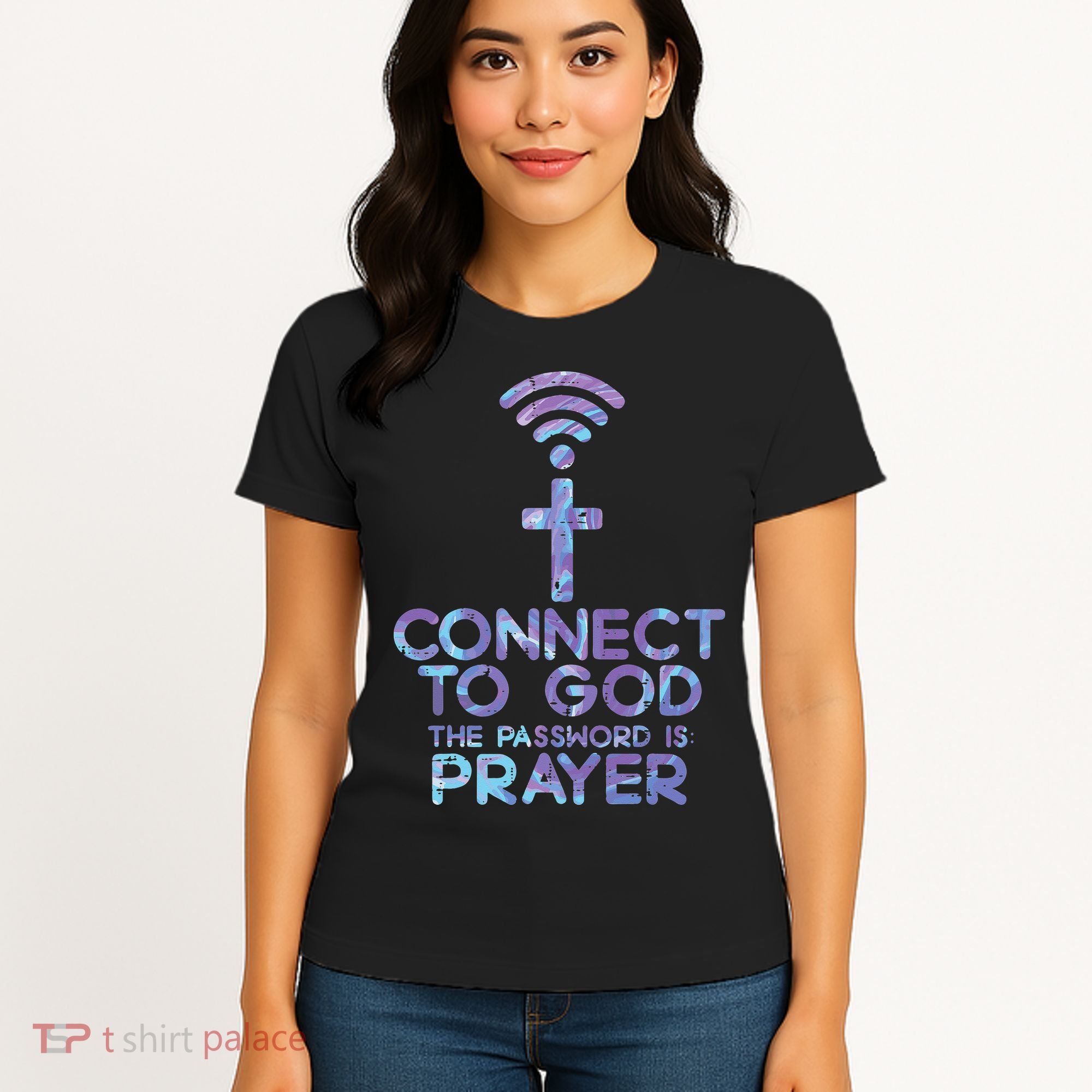 Jesus Christian Tee Connect To God The Password Is Prayer Women's T-Shirt