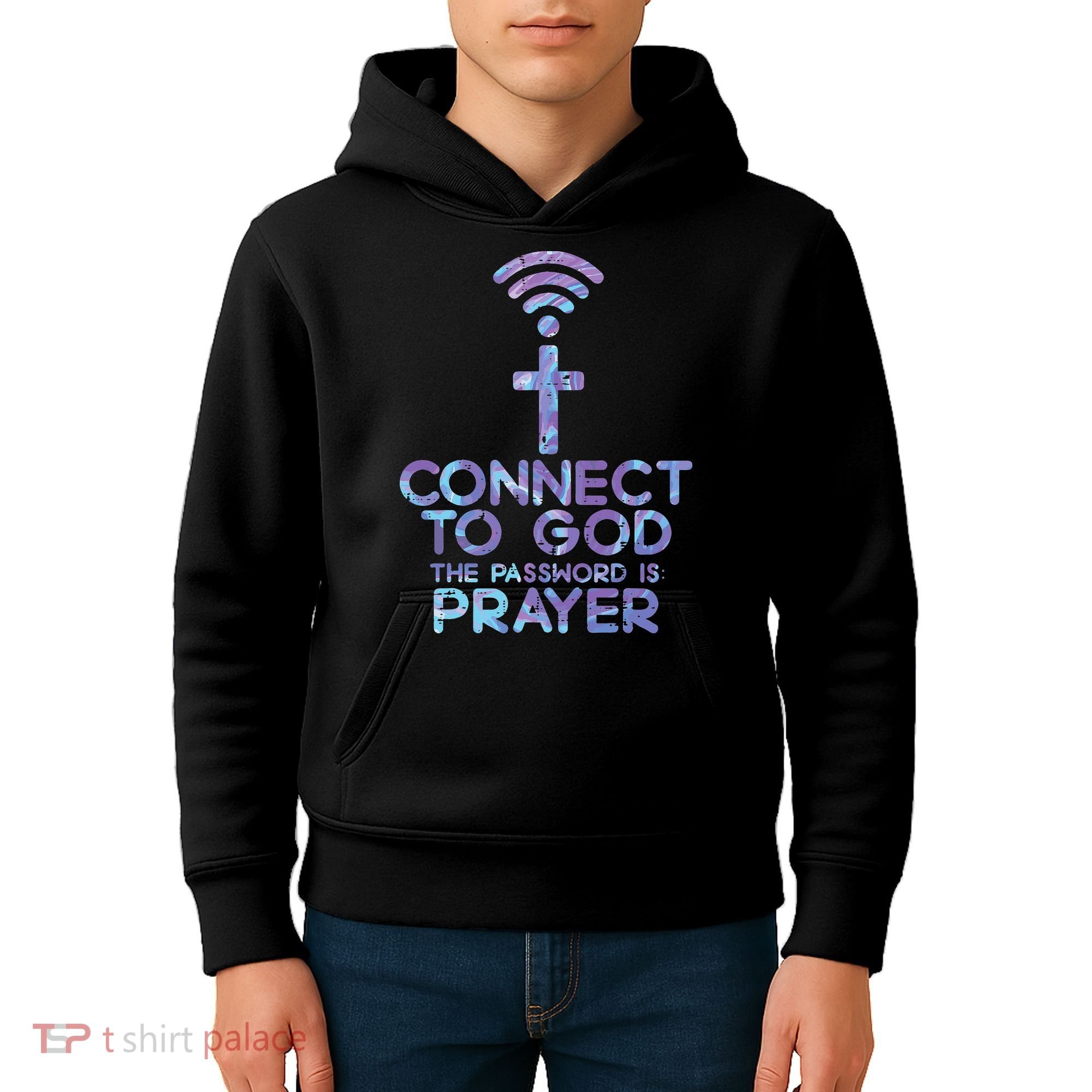 Jesus Christian Tee Connect To God The Password Is Prayer Kids Hoodie