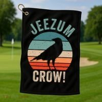 Jeezum Crow Vermont Raven Golf Towel thumb 1