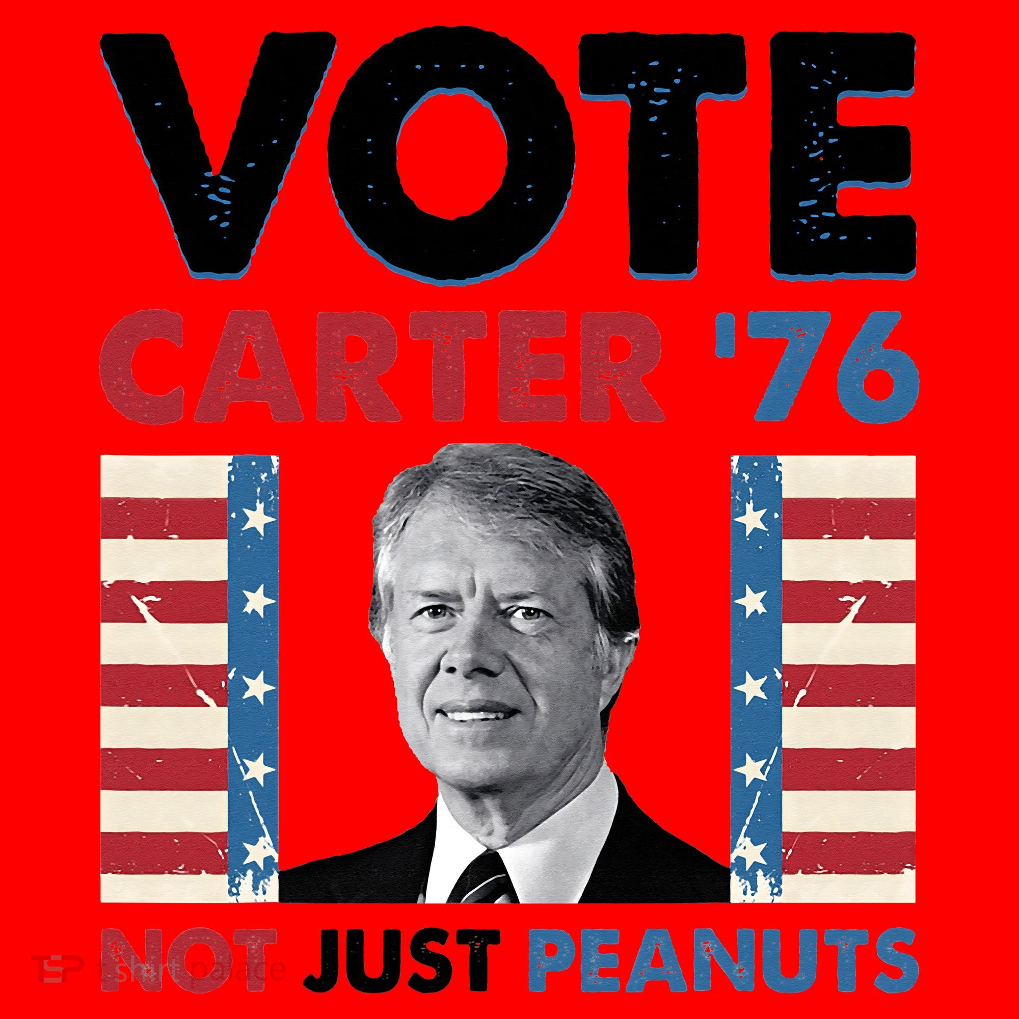 Jimmy Carter Vote Carter '76 Not Just Peanuts Santa Hat