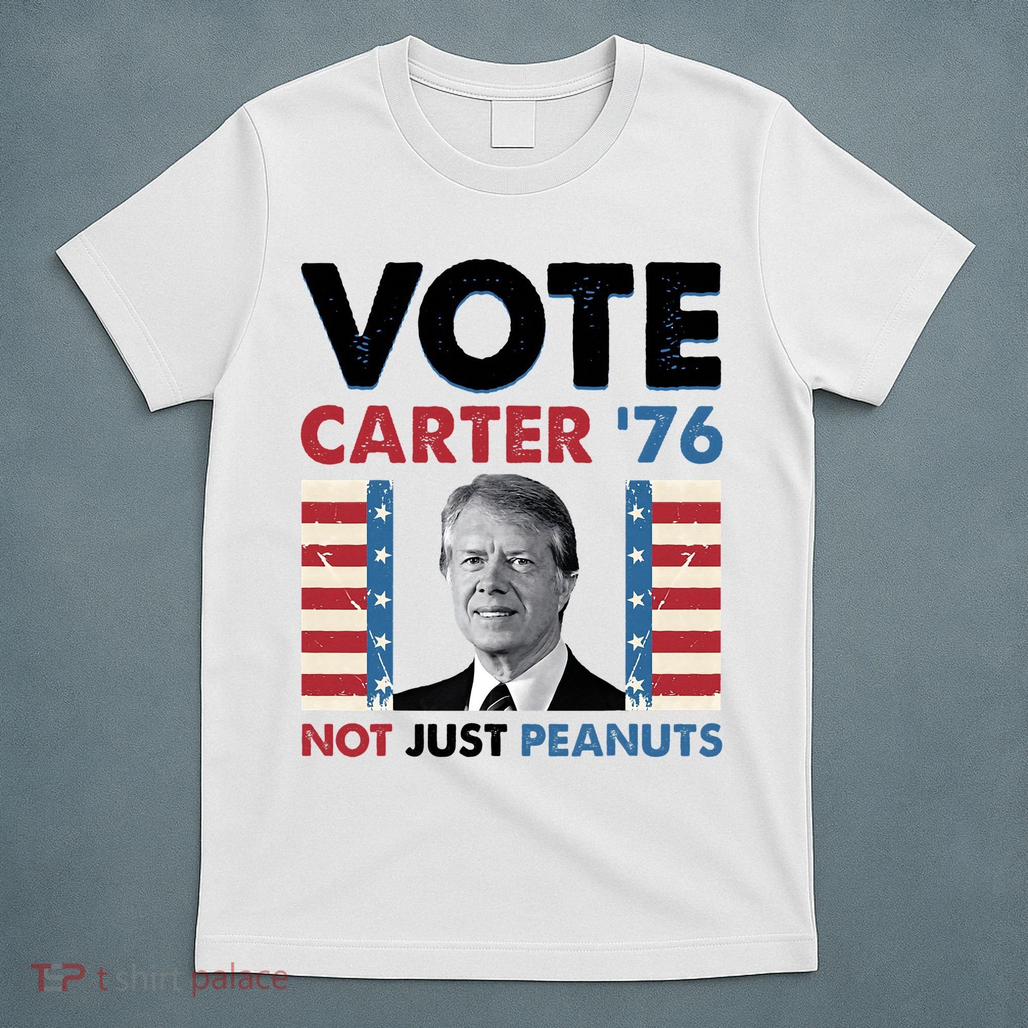 Jimmy Carter Vote Carter '76 Not Just Peanuts T-Shirt