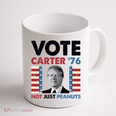 Jimmy Carter Vote Carter '76 Not Just Peanuts Coffee Mug back